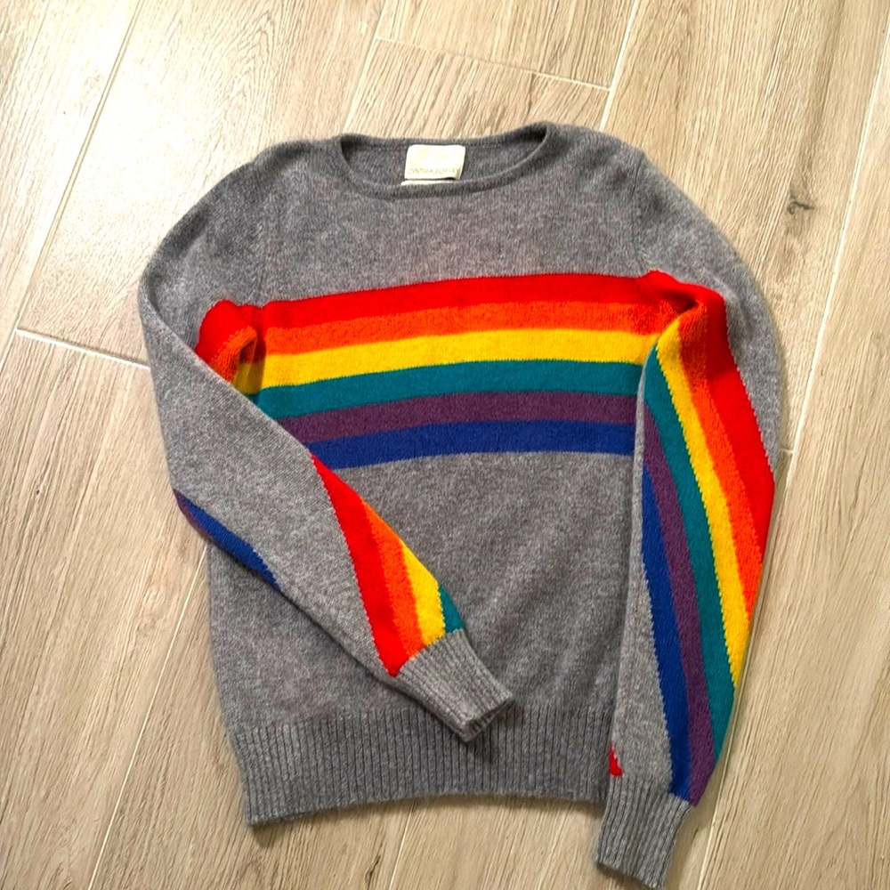 Rainbow cashmere sweater. Cynthia Rowley size small